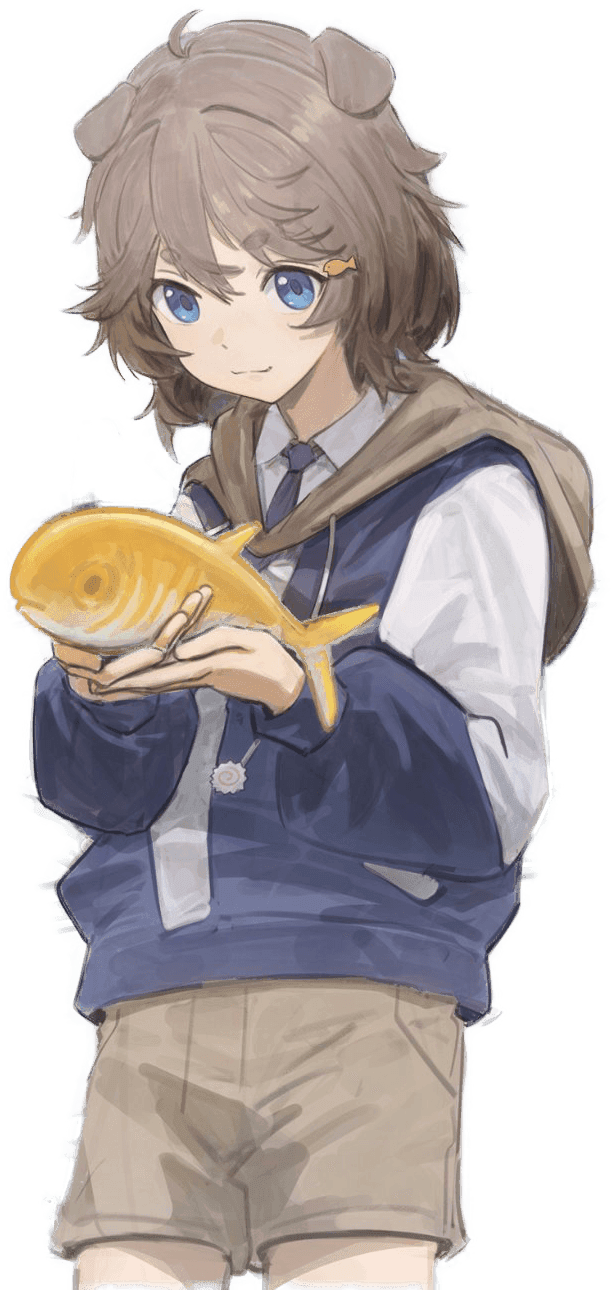 Misoyan VTuber character holding a golden fish